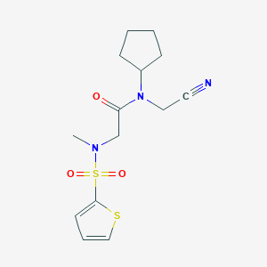 molecular formula C14H19N3O3S2 B2397333 N-(cyanomethyl)-N-cyclopentyl-2-(N-methylthiophene-2-sulfonamido)acetamide CAS No. 1375160-78-3