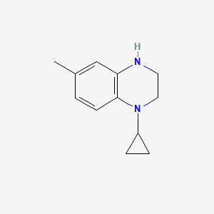 molecular formula C12H16N2 B2397336 4-Cyclopropyl-7-methyl-2,3-dihydro-1H-quinoxaline CAS No. 1523393-38-5