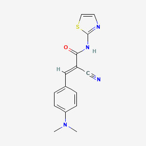 molecular formula C15H14N4OS B2397341 (E)-2-cyano-3-[4-(dimethylamino)phenyl]-N-(1,3-thiazol-2-yl)prop-2-enamide CAS No. 891078-71-0
