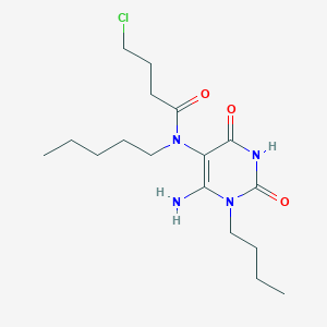 molecular formula C17H29ClN4O3 B2397345 N-(6-amino-1-butyl-2,4-dioxo-1,2,3,4-tetrahydropyrimidin-5-yl)-4-chloro-N-pentylbutanamide CAS No. 730950-01-3