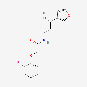molecular formula C15H16FNO4 B2397350 2-(2-氟苯氧基)-N-(3-(呋喃-3-基)-3-羟基丙基)乙酰胺 CAS No. 1428360-02-4