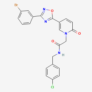 molecular formula C22H16BrClN4O3 B2397354 2-(5-(3-(3-溴苯基)-1,2,4-噁二唑-5-基)-2-氧代吡啶-1(2H)-基)-N-(4-氯苄基)乙酰胺 CAS No. 1326853-74-0