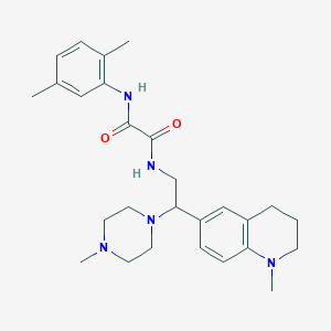 molecular formula C27H37N5O2 B2397365 N1-(2,5-dimethylphenyl)-N2-(2-(1-methyl-1,2,3,4-tetrahydroquinolin-6-yl)-2-(4-methylpiperazin-1-yl)ethyl)oxalamide CAS No. 922091-86-9