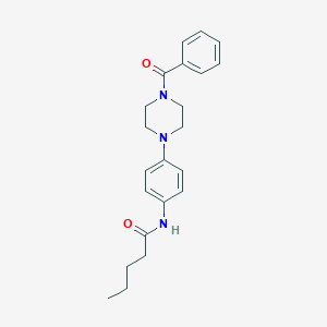 molecular formula C22H27N3O2 B239737 N-[4-(4-benzoylpiperazin-1-yl)phenyl]pentanamide 