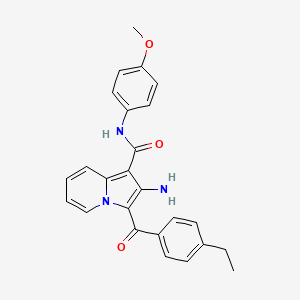 molecular formula C25H23N3O3 B2397370 2-amino-3-(4-ethylbenzoyl)-N-(4-methoxyphenyl)indolizine-1-carboxamide CAS No. 903280-10-4