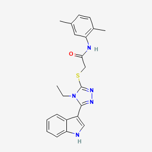 molecular formula C22H23N5OS B2397378 N-(2,5-dimethylphenyl)-2-((4-ethyl-5-(1H-indol-3-yl)-4H-1,2,4-triazol-3-yl)thio)acetamide CAS No. 852143-65-8