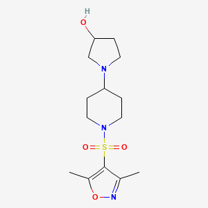 1-(1-((3,5-Dimethylisoxazol-4-yl)sulfonyl)piperidin-4-yl)pyrrolidin-3-ol