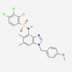 2,3,4-trichloro-N-[1-(4-methoxybenzyl)-5,6-dimethyl-1H-1,3-benzimidazol-4-yl]benzenesulfonamide