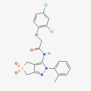 2-(2,4-dichlorophenoxy)-N-[2-(2-methylphenyl)-5,5-dioxo-4,6-dihydrothieno[3,4-c]pyrazol-3-yl]acetamide