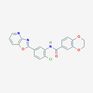 molecular formula C21H14ClN3O4 B239739 N-(2-chloro-5-[1,3]oxazolo[4,5-b]pyridin-2-ylphenyl)-2,3-dihydro-1,4-benzodioxine-6-carboxamide 