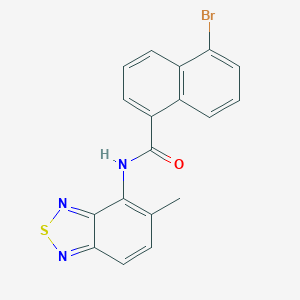 molecular formula C18H12BrN3OS B239740 5-bromo-N-(5-methyl-2,1,3-benzothiadiazol-4-yl)-1-naphthamide 