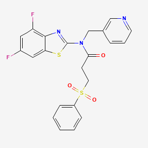N-(4,6-difluorobenzo[d]thiazol-2-yl)-3-(phenylsulfonyl)-N-(pyridin-3-ylmethyl)propanamide