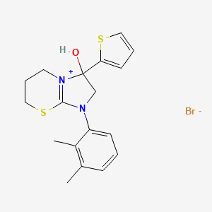 1-(2,3-dimethylphenyl)-3-hydroxy-3-(thiophen-2-yl)-3,5,6,7-tetrahydro-2H-imidazo[2,1-b][1,3]thiazin-1-ium bromide