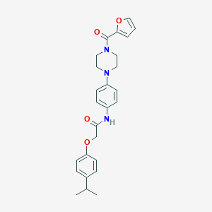 molecular formula C26H29N3O4 B239743 N-{4-[4-(2-furoyl)-1-piperazinyl]phenyl}-2-(4-isopropylphenoxy)acetamide 