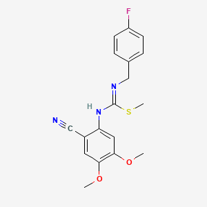 1-cyano-2-{[(E)-[(4-fluorobenzyl)amino](methylsulfanyl)methylidene]amino}-4,5-dimethoxybenzene