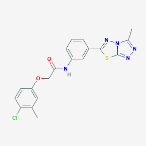 molecular formula C19H16ClN5O2S B239744 2-(4-chloro-3-methylphenoxy)-N-[3-(3-methyl[1,2,4]triazolo[3,4-b][1,3,4]thiadiazol-6-yl)phenyl]acetamide 