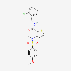 molecular formula C20H19ClN2O4S2 B2397450 N-(2-氯苄基)-3-(4-甲氧基-N-甲基苯磺酰胺)噻吩-2-甲酰胺 CAS No. 1116082-62-2