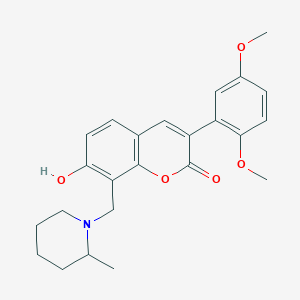 molecular formula C24H27NO5 B2397452 3-(2,5-dimethoxyphenyl)-7-hydroxy-8-((2-methylpiperidin-1-yl)methyl)-2H-chromen-2-one CAS No. 864818-79-1