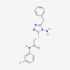 molecular formula C17H16FN5OS B2397457 2-[(4-amino-5-benzyl-4H-1,2,4-triazol-3-yl)sulfanyl]-N-(3-fluorophenyl)acetamide CAS No. 898624-52-7