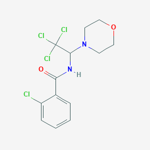 molecular formula C13H14Cl4N2O2 B2397459 2-chloro-N-(2,2,2-trichloro-1-morpholinoethyl)benzamide CAS No. 300814-51-1
