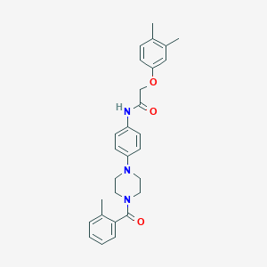 molecular formula C28H31N3O3 B239746 2-(3,4-dimethylphenoxy)-N-{4-[4-(2-methylbenzoyl)-1-piperazinyl]phenyl}acetamide 
