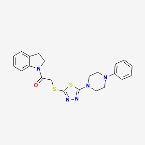 1-(Indolin-1-yl)-2-((5-(4-phenylpiperazin-1-yl)-1,3,4-thiadiazol-2-yl)thio)ethanone