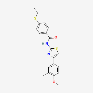 molecular formula C20H20N2O2S2 B2397474 4-(ethylthio)-N-(4-(4-methoxy-3-methylphenyl)thiazol-2-yl)benzamide CAS No. 922571-33-3
