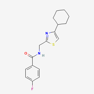 molecular formula C17H19FN2OS B2397475 N-((4-环己基噻唑-2-基)甲基)-4-氟苯甲酰胺 CAS No. 2034239-54-6