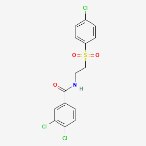 molecular formula C15H12Cl3NO3S B2397477 3,4-dichloro-N-{2-[(4-chlorophenyl)sulfonyl]ethyl}benzenecarboxamide CAS No. 339275-93-3