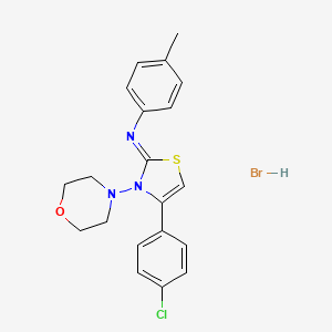 molecular formula C20H21BrClN3OS B2397488 (Z)-N-(4-(4-chlorophenyl)-3-morpholinothiazol-2(3H)-ylidene)-4-methylaniline hydrobromide CAS No. 1180039-72-8