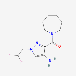 molecular formula C12H18F2N4O B2397490 3-(Azepan-1-ylcarbonyl)-1-(2,2-difluoroethyl)-1H-pyrazol-4-amine CAS No. 2101196-95-4