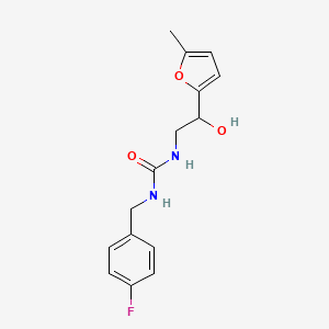 molecular formula C15H17FN2O3 B2397500 1-(4-Fluorobenzyl)-3-(2-hydroxy-2-(5-methylfuran-2-yl)ethyl)urea CAS No. 1226454-93-8