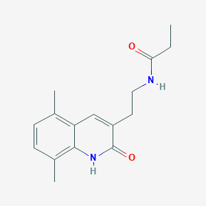 molecular formula C16H20N2O2 B2397516 N-[2-(5,8-dimethyl-2-oxo-1H-quinolin-3-yl)ethyl]propanamide CAS No. 851407-18-6