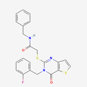 N-benzyl-2-[3-[(2-fluorophenyl)methyl]-4-oxothieno[3,2-d]pyrimidin-2-yl]sulfanylacetamide