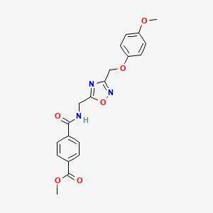 molecular formula C20H19N3O6 B2397519 4-(((3-((4-甲氧基苯氧基)甲基)-1,2,4-恶二唑-5-基)甲基)氨基甲酰基)苯甲酸甲酯 CAS No. 1226433-41-5