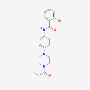 molecular formula C21H24BrN3O2 B239752 2-bromo-N-[4-(4-isobutyryl-1-piperazinyl)phenyl]benzamide 