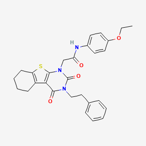 B2397523 2-[2,4-dioxo-3-(2-phenylethyl)-3,4,5,6,7,8-hexahydro[1]benzothieno[2,3-d]pyrimidin-1(2H)-yl]-N-(4-ethoxyphenyl)acetamide CAS No. 862317-10-0