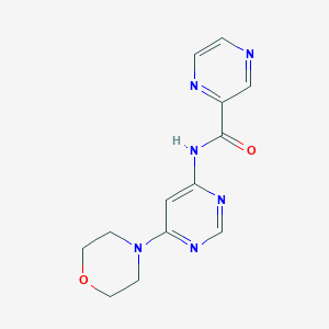 molecular formula C13H14N6O2 B2397529 N-(6-吗啉基嘧啶-4-基)吡嗪-2-甲酰胺 CAS No. 1421583-94-9