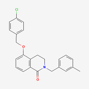 molecular formula C24H22ClNO2 B2397537 5-((4-chlorobenzyl)oxy)-2-(3-methylbenzyl)-3,4-dihydroisoquinolin-1(2H)-one CAS No. 850907-32-3