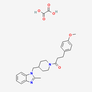 molecular formula C26H31N3O6 B2397541 3-(4-methoxyphenyl)-1-(4-((2-methyl-1H-benzo[d]imidazol-1-yl)methyl)piperidin-1-yl)propan-1-one oxalate CAS No. 1351641-33-2