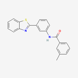 molecular formula C21H16N2OS B2397543 N-[3-(1,3-benzothiazol-2-yl)phenyl]-3-methylbenzamide CAS No. 312922-44-4