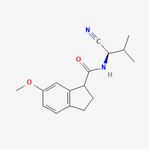 molecular formula C16H20N2O2 B2397544 N-[(1R)-1-Cyano-2-methylpropyl]-6-methoxy-2,3-dihydro-1H-indene-1-carboxamide CAS No. 2223169-34-2