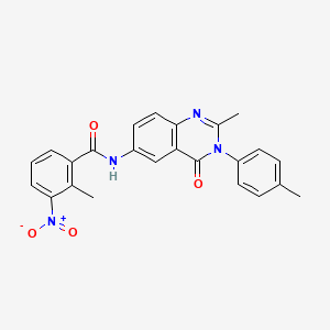 molecular formula C24H20N4O4 B2397547 2-methyl-N-(2-methyl-4-oxo-3-(p-tolyl)-3,4-dihydroquinazolin-6-yl)-3-nitrobenzamide CAS No. 1105236-56-3