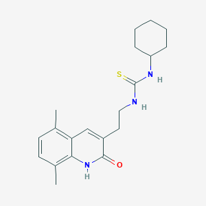 molecular formula C20H27N3OS B2397548 1-cyclohexyl-3-[2-(5,8-dimethyl-2-oxo-1H-quinolin-3-yl)ethyl]thiourea CAS No. 847406-78-4