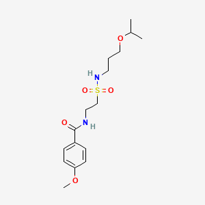molecular formula C16H26N2O5S B2397549 N-(2-(N-(3-异丙氧基丙基)磺酰胺基)乙基)-4-甲氧基苯甲酰胺 CAS No. 899739-50-5