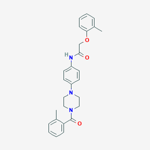 molecular formula C27H29N3O3 B239755 N-{4-[4-(2-methylbenzoyl)-1-piperazinyl]phenyl}-2-(2-methylphenoxy)acetamide 