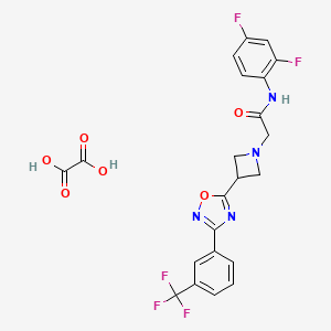 molecular formula C22H17F5N4O6 B2397562 N-(2,4-difluorophenyl)-2-(3-(3-(3-(trifluoromethyl)phenyl)-1,2,4-oxadiazol-5-yl)azetidin-1-yl)acetamide oxalate CAS No. 1351611-56-7