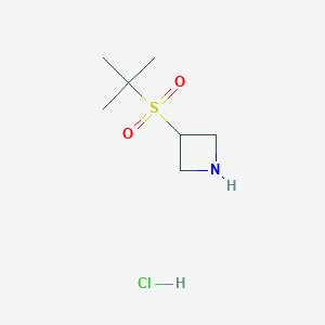 molecular formula C7H16ClNO2S B2397566 3-(tert-Butylsulfonyl)azetidine hydrochloride CAS No. 1820664-96-7