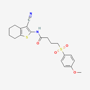 molecular formula C20H22N2O4S2 B2397567 N-(3-氰基-4,5,6,7-四氢苯并[b]噻吩-2-基)-4-((4-甲氧苯基)磺酰基)丁酰胺 CAS No. 941926-20-1