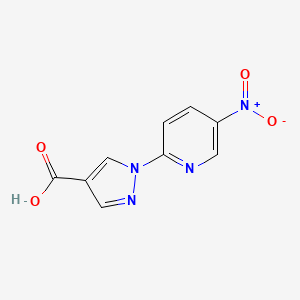 molecular formula C9H6N4O4 B2397570 1-(5-nitropyridin-2-yl)-1H-pyrazole-4-carboxylic acid CAS No. 1006952-46-0